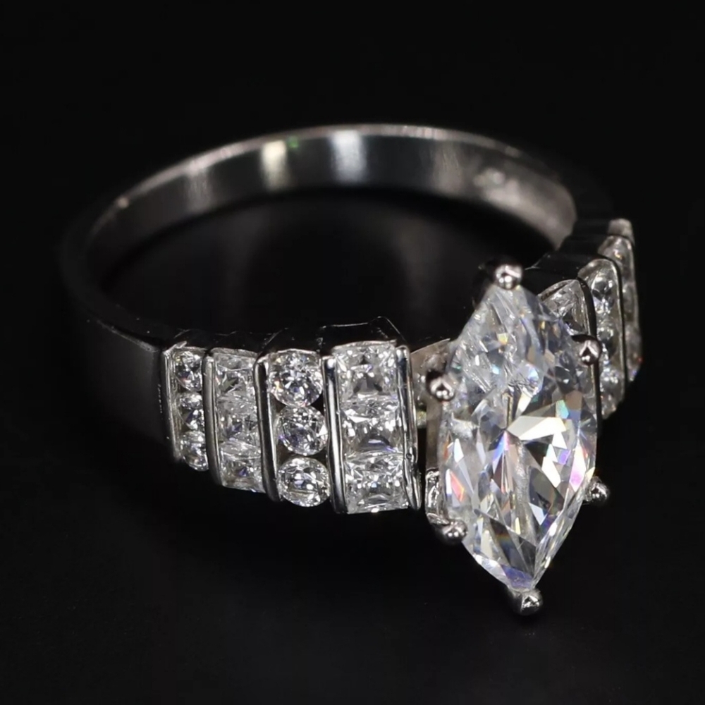 Sterling Silver 925 SW DIAMONIQUE White CZ Engagement Wedding Ring Size 9.75